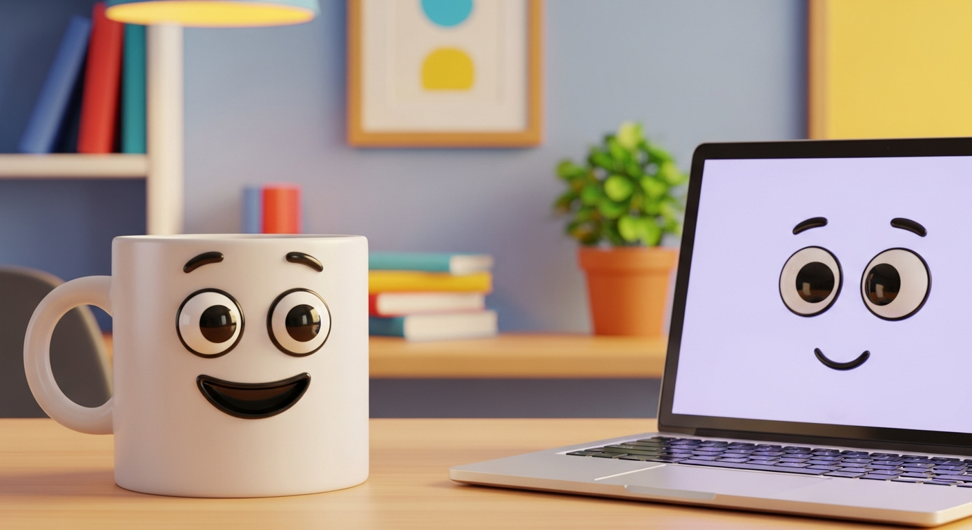 Living Objects style preview — explainer video scene